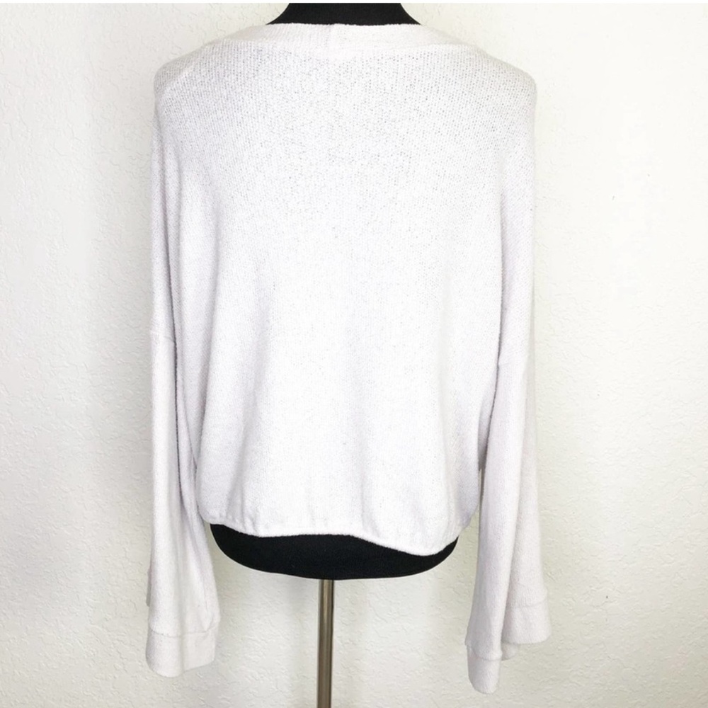Lazy Sundays Light Gray Soft Knit Wrap Front Draw… - image 2